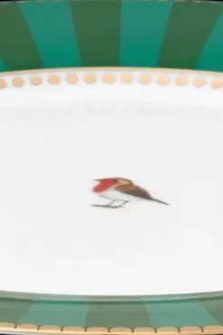 Hot Love Birds Stripes lautanen 21 cm vihreä Lautaset