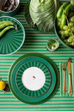 Hot Love Birds Stripes lautanen 21 cm vihreä Lautaset