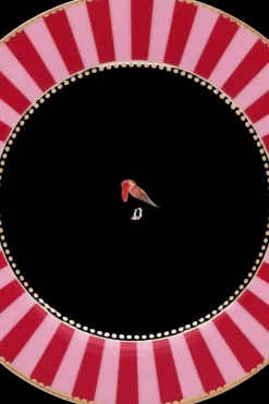 Pip Studio Lautaset<Love Birds Stripes lautanen 21 cm punainen-pinkki