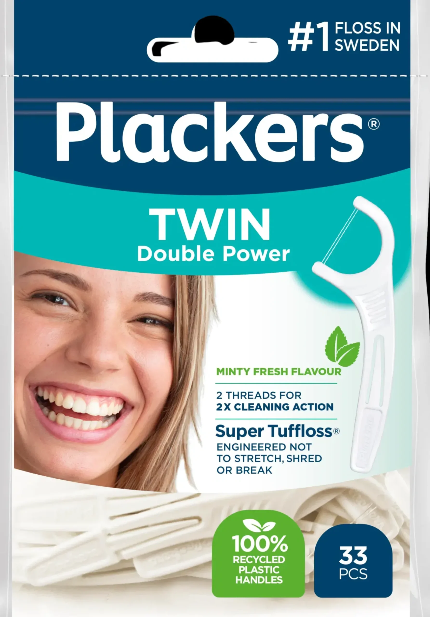 Plackers Suuhygienia|Suuhygienia<Twin Hammaslankain 33kpl