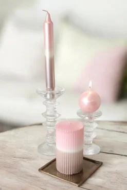 Puttipaja Kynttilät<kantapallokynttilä metallihohto vaaleanpunainen 2 kpl