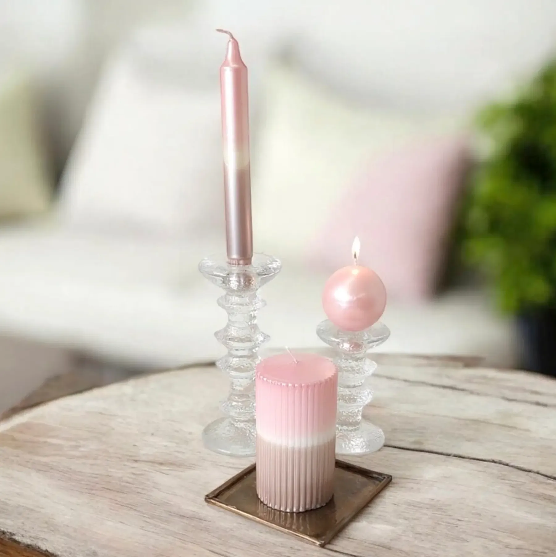 Puttipaja Kynttilät<kantapallokynttilä metallihohto vaaleanpunainen 2 kpl