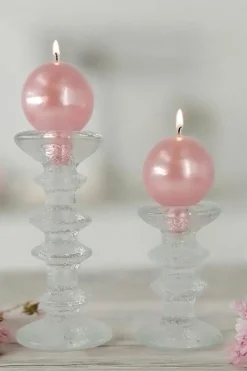 Puttipaja Kynttilät<kantapallokynttilä metallihohto vaaleanpunainen 2 kpl