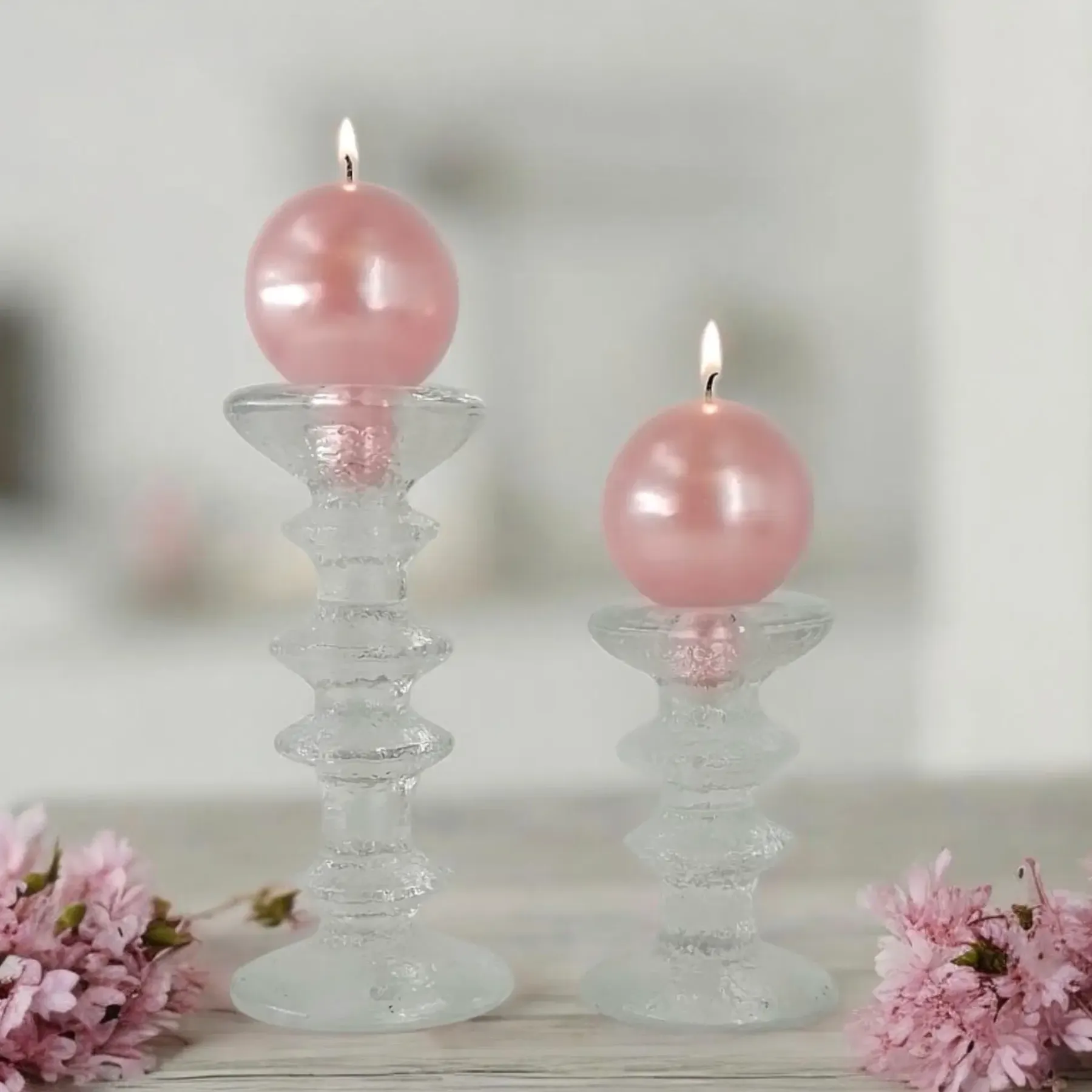 Puttipaja Kynttilät<kantapallokynttilä metallihohto vaaleanpunainen 2 kpl