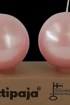 Puttipaja Kynttilät<kantapallokynttilä metallihohto vaaleanpunainen 2 kpl