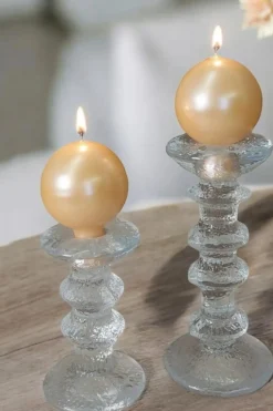 Puttipaja Kynttilät<Kantapallokynttilä metallihohto keltainen 2kpl