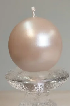 Puttipaja Kynttilät<pallokynttilä kannalla puuteri metallihohto 7x8cm 2kpl