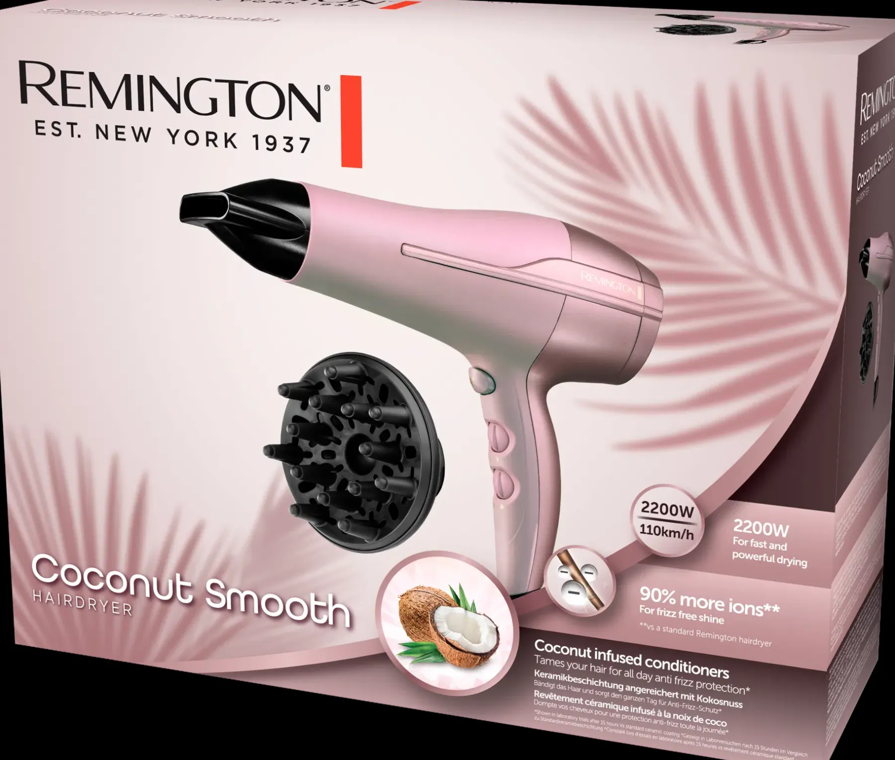 Remington Hiusten Muotoilulaitteet<hiustenkuivain Coconut Smooth D5901