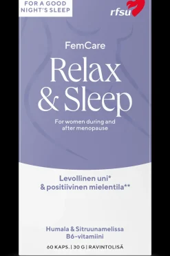 RFSU Erityisvalmisteet<Relax & Sleep 60 kpl Ravintolisä levolliseen uneen