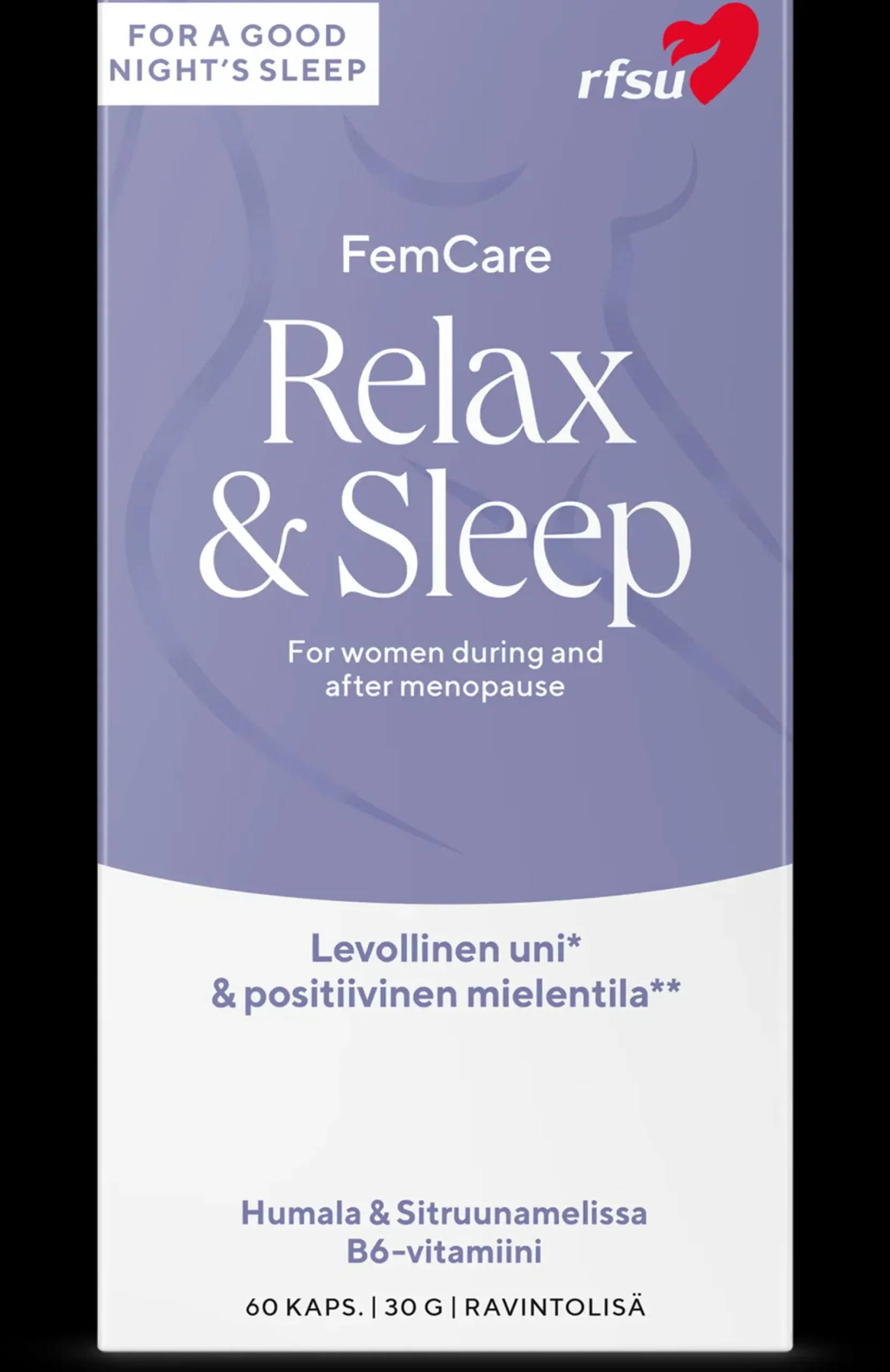 RFSU Erityisvalmisteet<Relax & Sleep 60 kpl Ravintolisä levolliseen uneen
