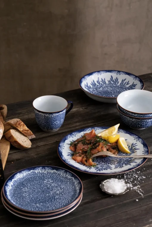 Rörstrand Lautaset<Ostindia Floris lautanen matala 27 cm sininen