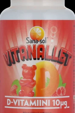 Vitanallet D-vitamiini 10µg Mansikka/vadelma 60kpl Vitamiinit