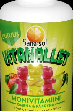 Sana-sol Vitamiinit<Vitanallet monivitamiini Omena & Päärynä 120kpl/240g