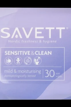 Savett Kuukautiset Ja Intiimihygienia|Hajusteettomat Ihonhoidon Tuotteet<Sensitive & Clean uudelleensuljettava kosteuspyyhe 30kpl