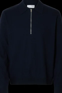 Hot HOMME Slhtray merino brushed relaxed zip polo Neuleet