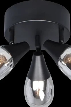 SESSAK Kattovalaisimet<Moon 3-osainen kattospotti pyöreä musta/savu