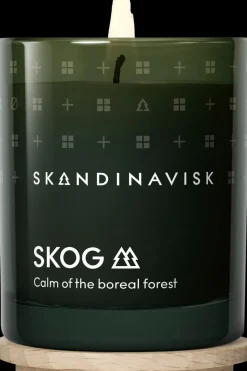 Skandinavisk Tuoksukynttilät<SKOG Tuoksukynttilä puukannella 65g, vihreä