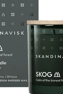 Skandinavisk Tuoksukynttilät<SKOG Tuoksukynttilä puukannella 65g, vihreä