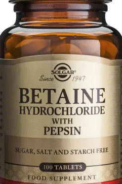 Solgar Vatsan Hyvinvointivalmisteet<Betaiinihydrokloridi + Pepsiini ravintolisä 100 tabl.