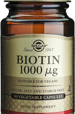 Solgar Kauneuden Hyvinvointivalmisteet<Biotiini 1000 mcg ravintolisä 50 kaps.