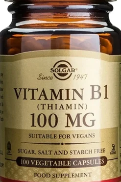 Solgar Vitamiinit<B1-vitamiini 100 mg ravintolisä 100 kaps.