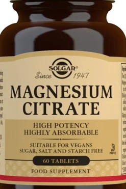 Solgar Kivennäis- Ja Hivenaineet<Magnesiumsitraatti ravintolisä 60 tabl.