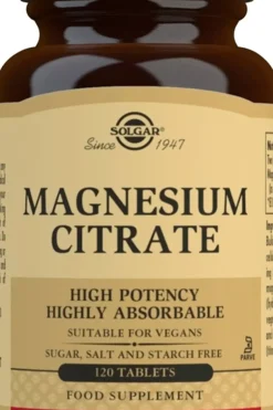 Solgar Kivennäis- Ja Hivenaineet<Magnesiumsitraatti ravintolisä 120 tabl.