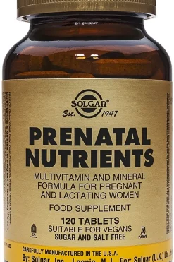 Solgar Vitamiinit<Prenatal Nutrients ravintolisä 120 tabl.