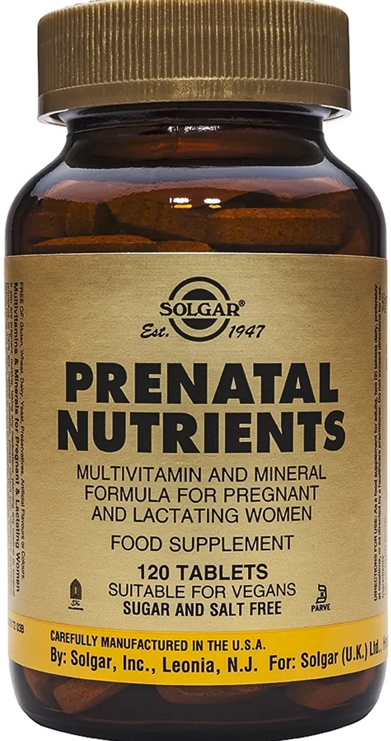 Solgar Vitamiinit<Prenatal Nutrients ravintolisä 120 tabl.