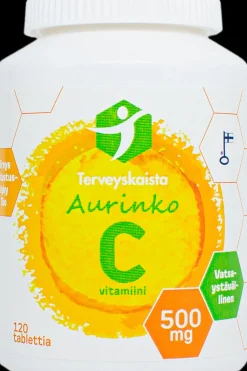 Terveyskaista Vitamiinit<Aurinko C 500 mg 120 tabl. VATSAYSTÄVÄLLINEN