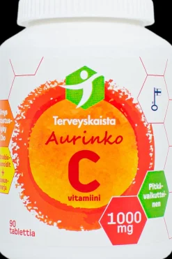 Terveyskaista Vitamiinit<Aurinko C 1000 mg 90 tabl. PITKÄVAIKUTTEINEN