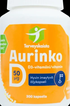 Terveyskaista Vitamiinit<Aurinko D 50 µg 300 kaps.