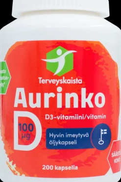 Terveyskaista Vitamiinit<Aurinko D 100 µg 200 kaps.