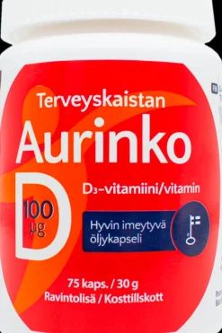 Terveyskaista Vitamiinit<Aurinko D 100 µg 75 kaps.