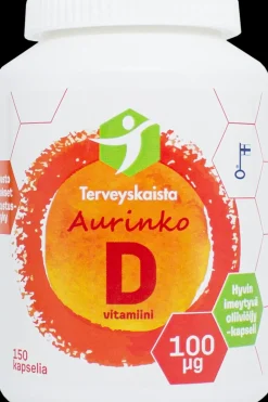 Terveyskaista Vitamiinit<Aurinko D 100 µg 150 kaps. extra virgin oliiviöljy