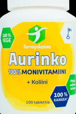Terveyskaista Vitamiinit<Aurinko100% Monivitamiini + Koliini 100 tabl.