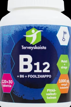 Terveyskaista Vitamiinit<B12+B6+Foolihappo 150 tabl. PITKÄVAIKUTTEINEN