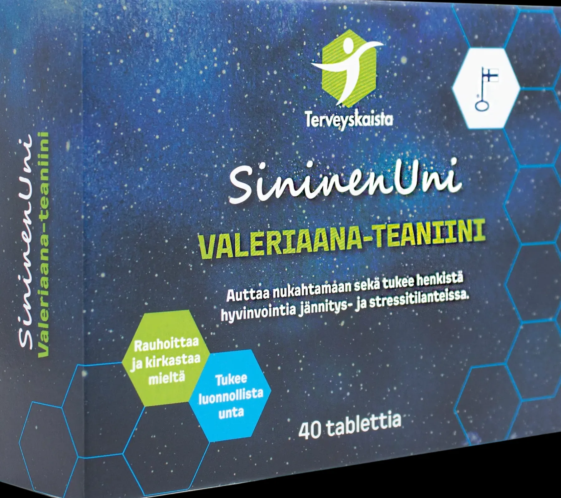 Terveyskaista Erityisvalmisteet|Melatoniinit<SininenUni Valeriaana-teaniini 40 tabl.