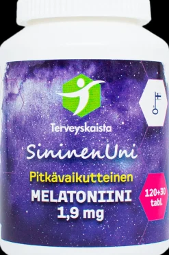 Terveyskaista Melatoniinit<SininenUni Melatoniini 1,9 mg pitkävaikutteinen 150 tabl.
