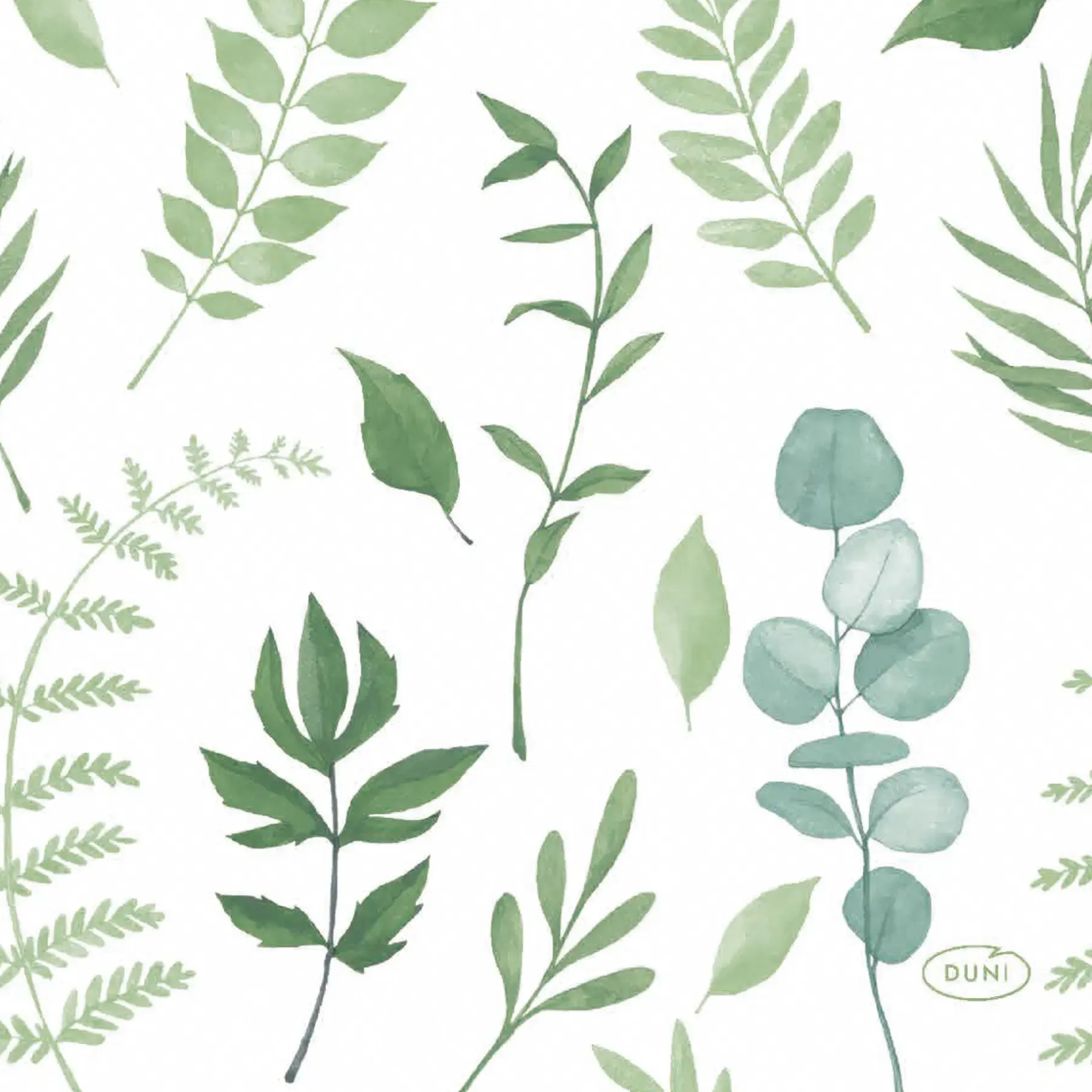Duni Servetit Ja Lautasliinat<Tissue-lautasliina 24 x 24 cm Greenery 3-krs, 240 kpl/ltk (12 x 20 kpl)
