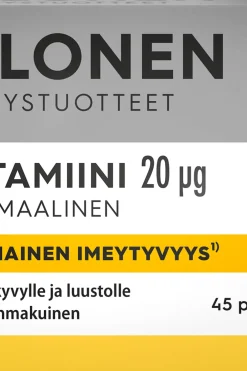 Tolonen Vitamiinit<Liposomaalinen D3-vitamiini 20µg 24g 45tabl