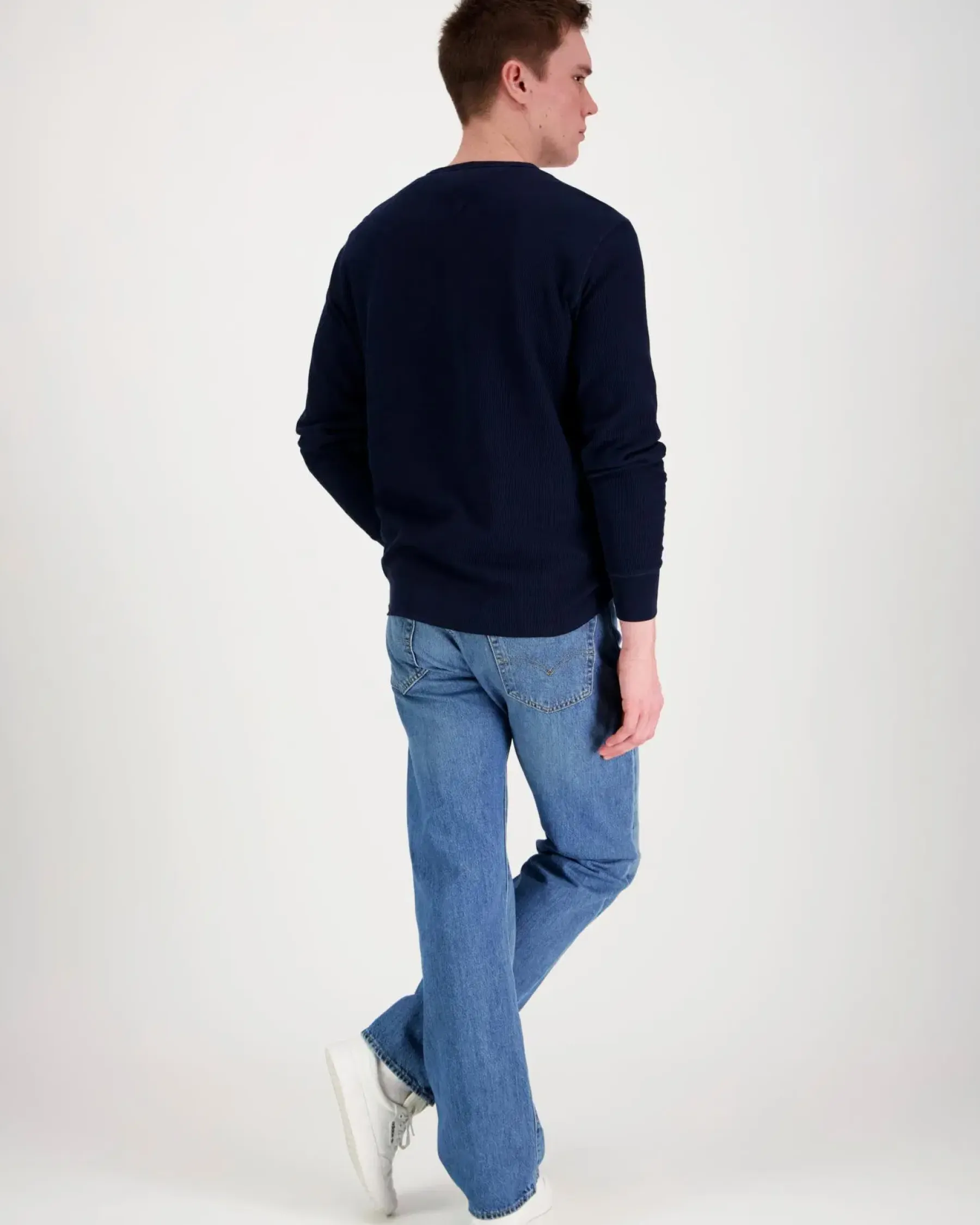 Discount Tjm slim waffle script henley t-paita Paidat