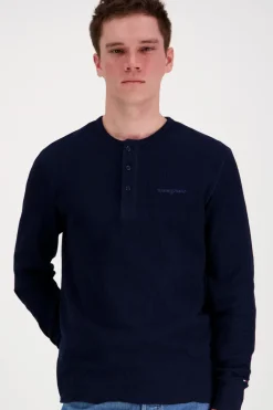 Discount Tjm slim waffle script henley t-paita Paidat