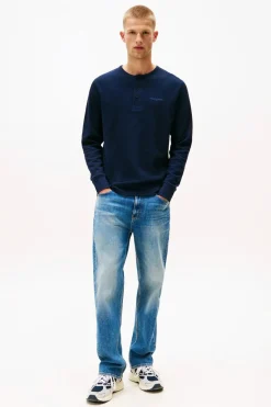 Discount Tjm slim waffle script henley t-paita Paidat