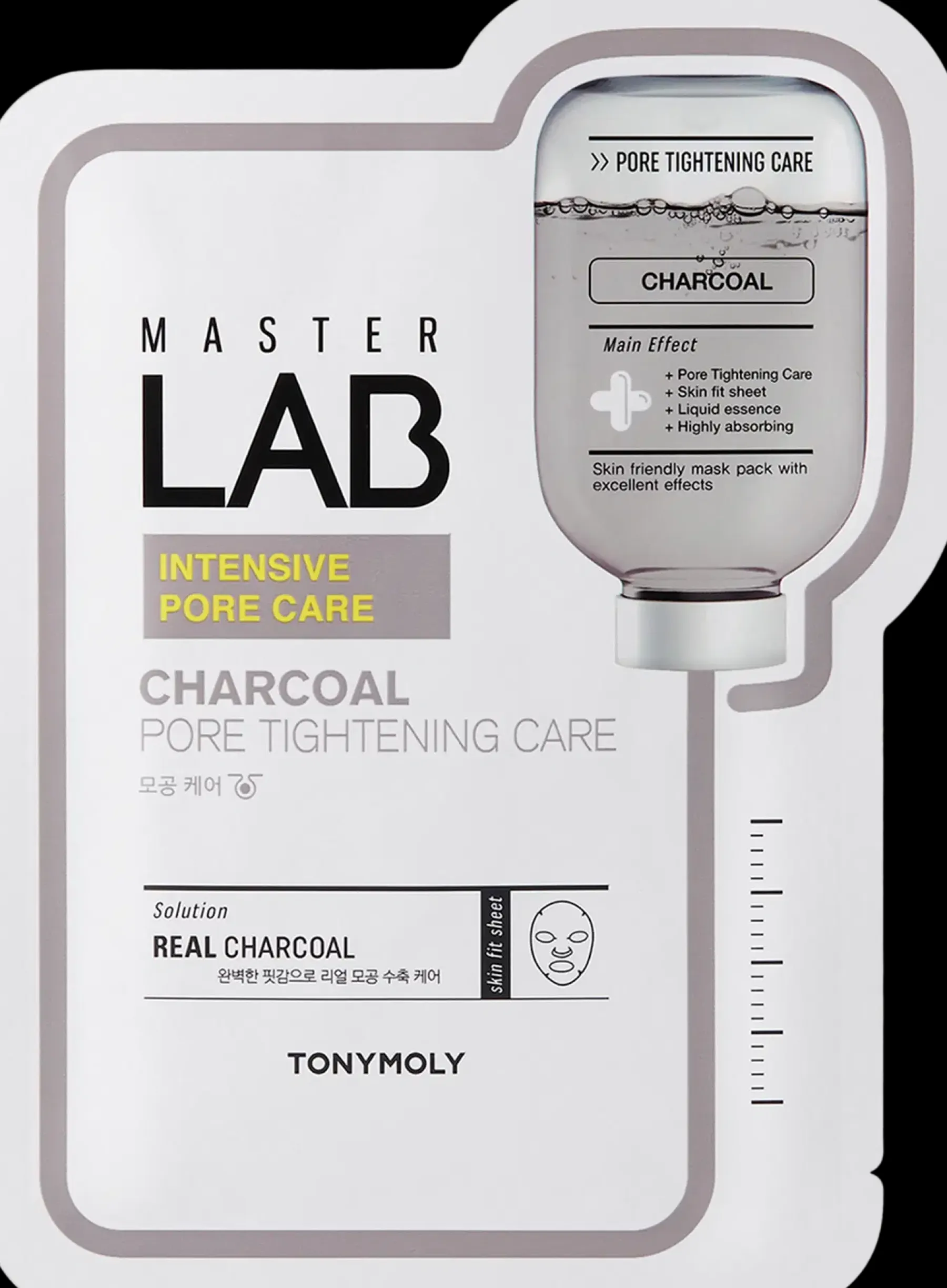 Hot Master Lab Sheet Mask Charcoal kangasnaamio 1 kpl Korealainen Ihonhoito|Kasvojenhoito