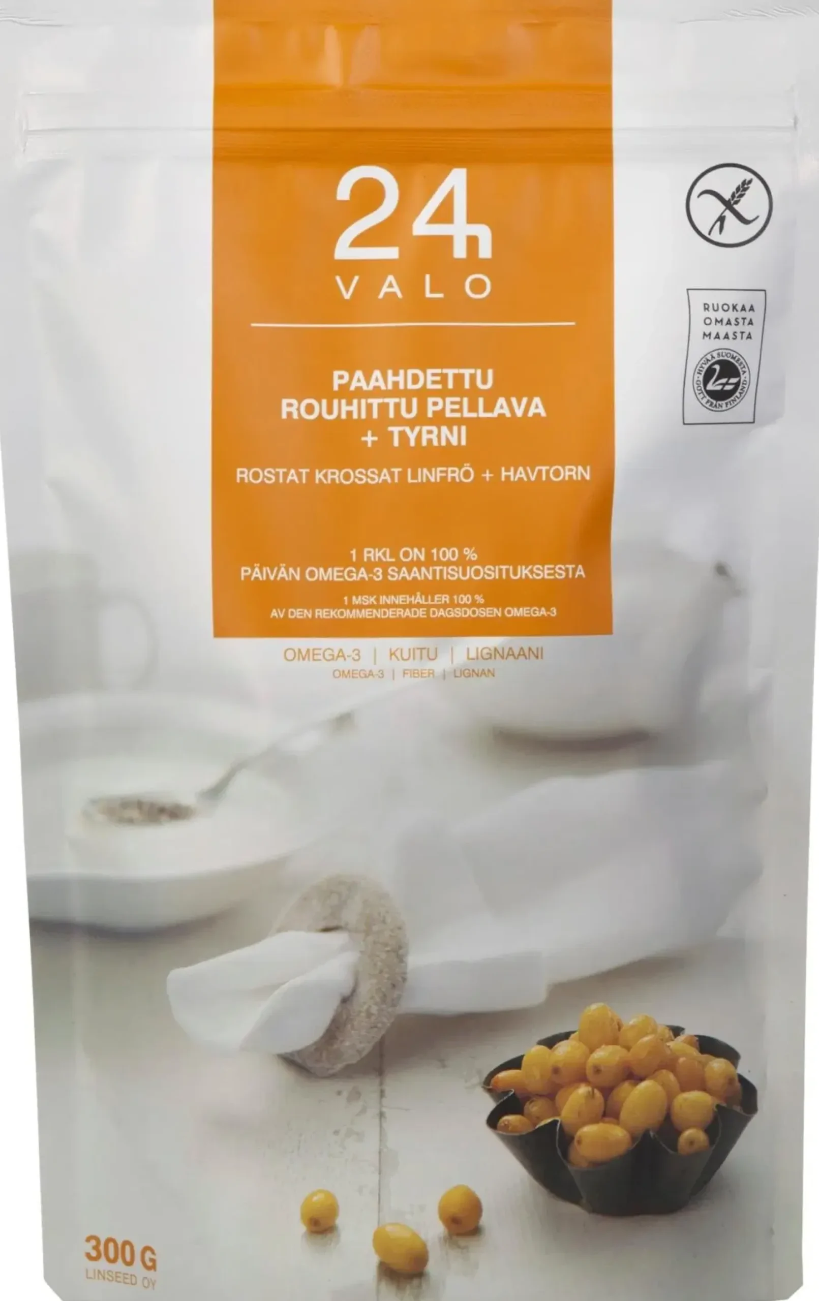 Discount paahdettu rouhittu pellava + tyrni 300g Pähkinät, Siemenet Ja Muut Kuivatuotteet