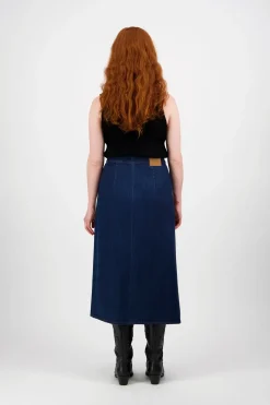 Best VIVI 2437 tummansininen Relaxed fit -farkkuhame Hameet