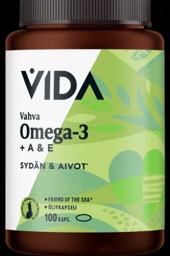 Best kalaöljyvalmiste Vahva Omega-3 + A- ja E- vitamiinit, 100 kaps/72 g Omegat Ja Muut Rasvahapot