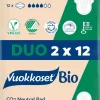Vuokkoset Kuukautiset Ja Intiimihygienia<Bio 2x12 kpl Normal Wings ohutside