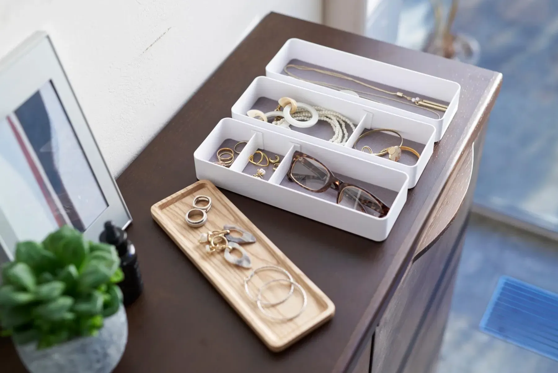 Rin korurasia valkoinen 3-osainen Säilytyslaatikot, -lokerikot Ja -telineet|Korit Ja Rasiat